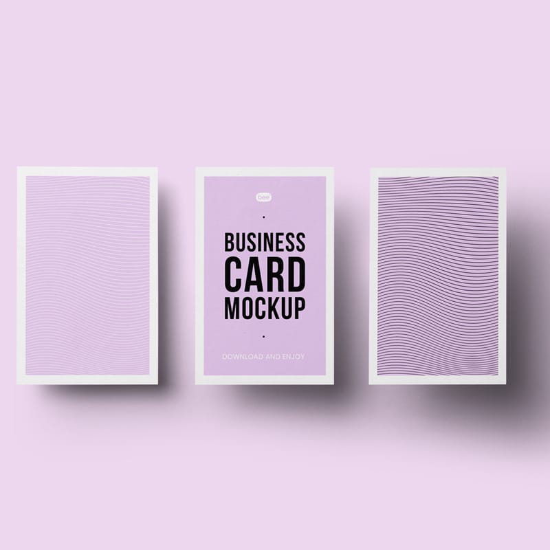 Triple Business Card Mockup PSD