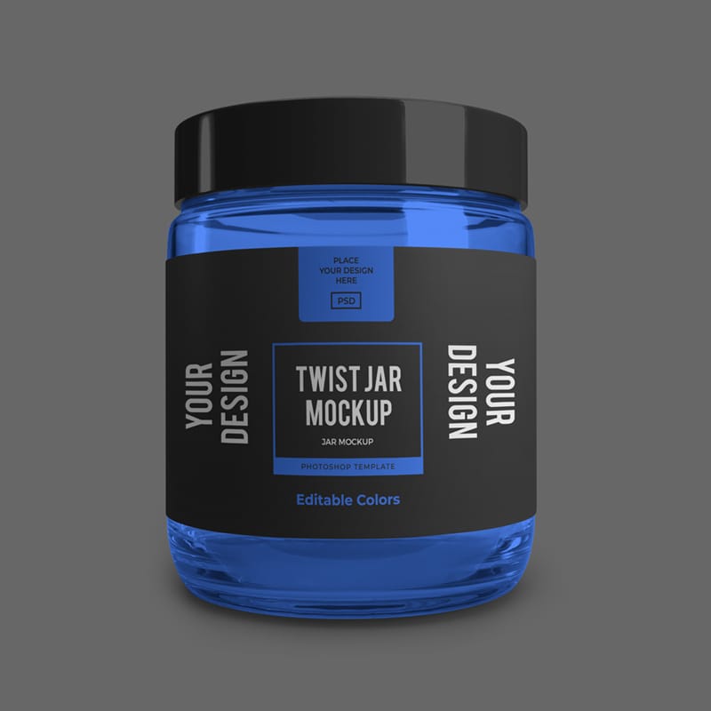 Twist Jar Mockup Template Set PSD