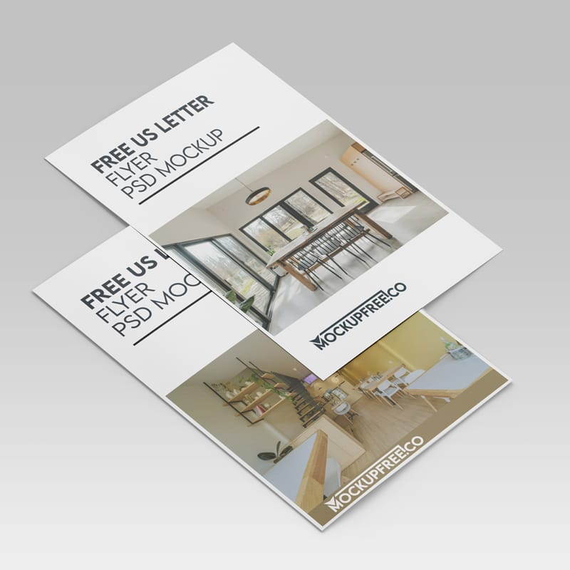 US Letter Flyer Mockup PSD
