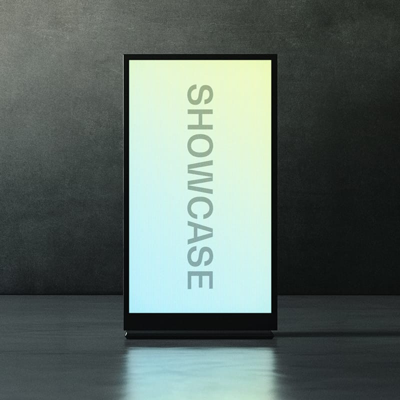 Vertical Glowing Screen Mockup PSD