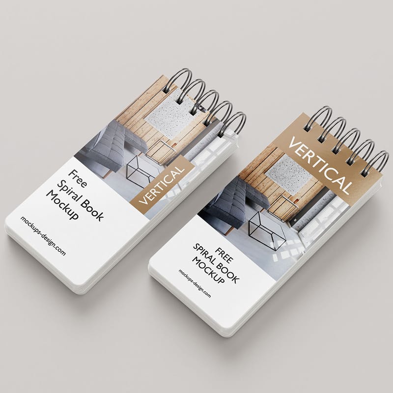 Vertical Spiral Brochure Mockup PSD