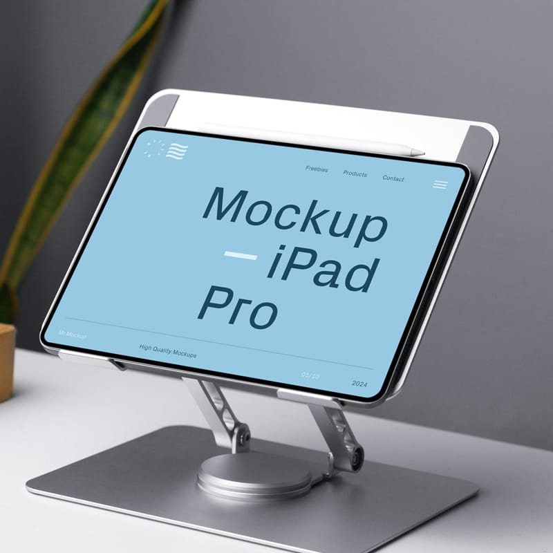 iPad Pro in Dock Mockup PSD