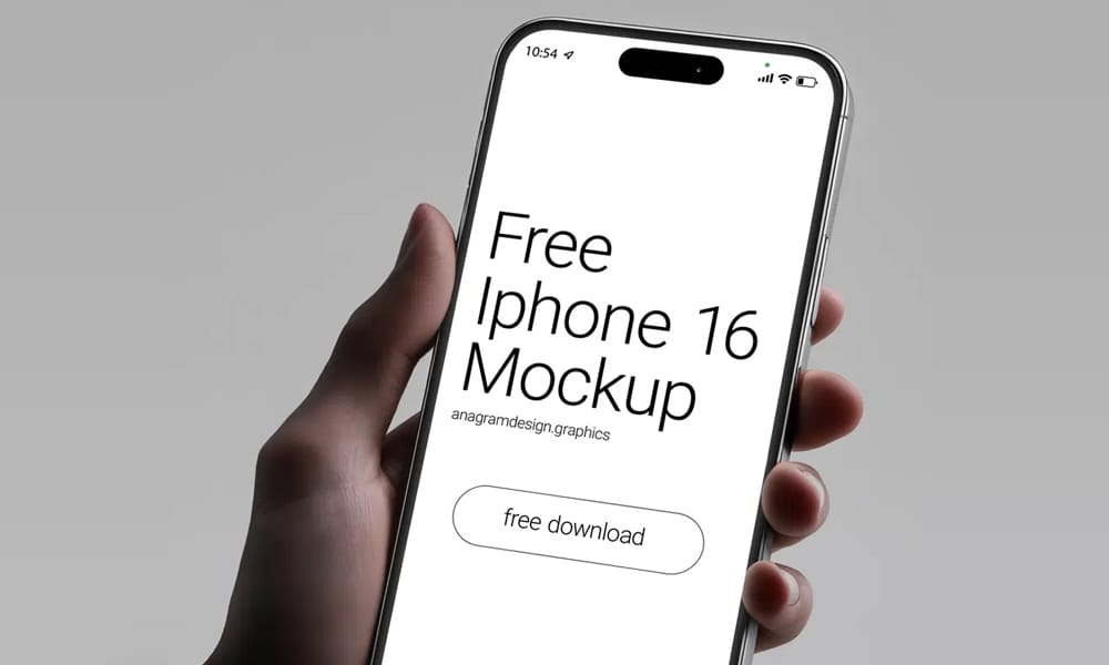 iPhone 16 Mockup Holding By Hand PSD