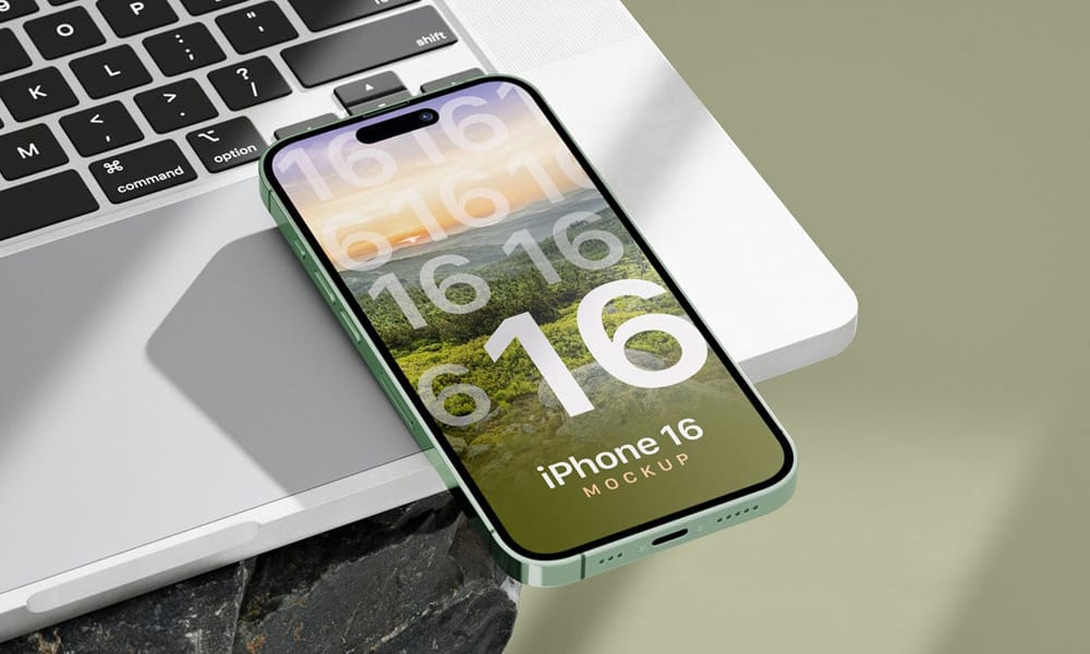 iPhone 16 Mockup Template PSD