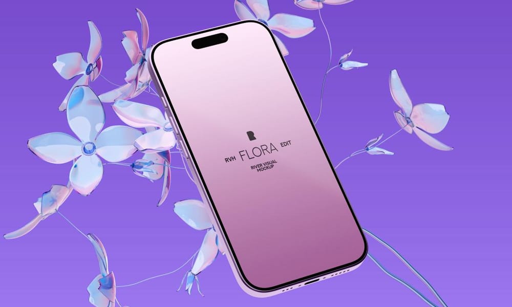 iPhone 16 Pro Flora Series Mockup PSD