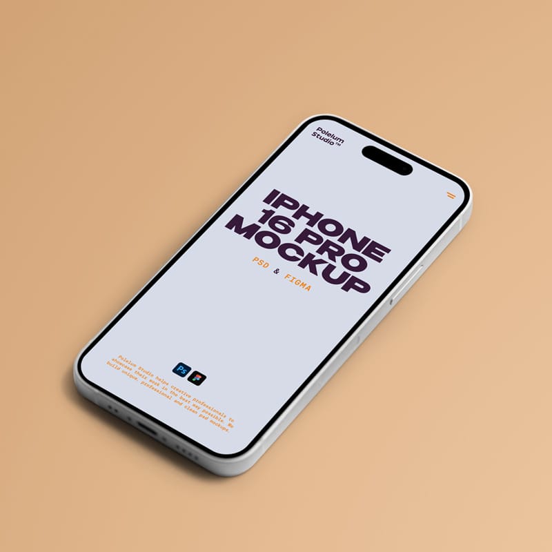 iPhone 16 Pro Laying on Floor Mockup PSD
