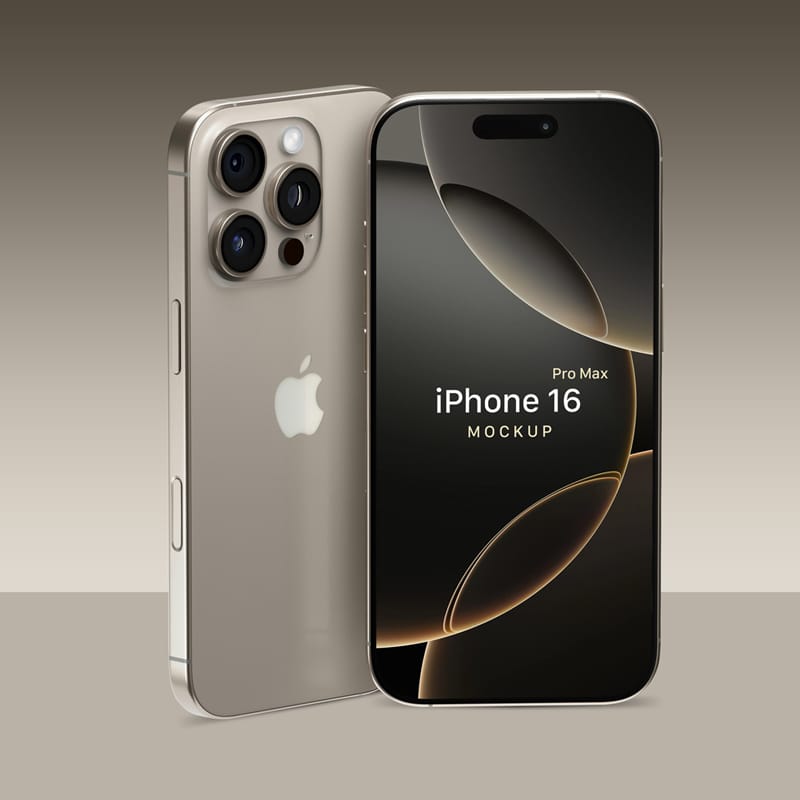 iPhone 16 Pro Max Mockup Template PSD