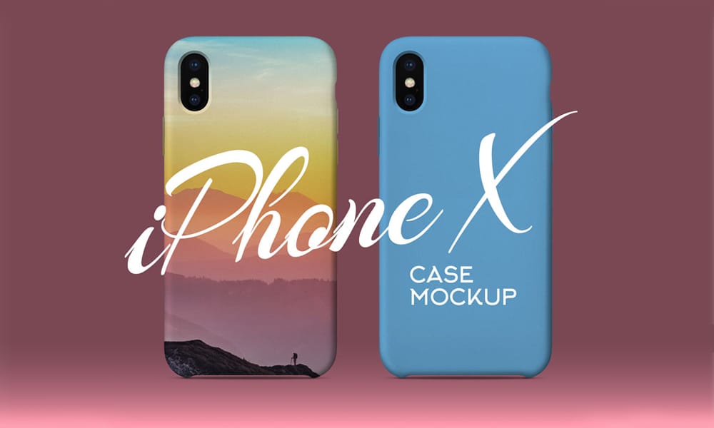 iPhone X Silicon Case Back Cover Mockup PSD