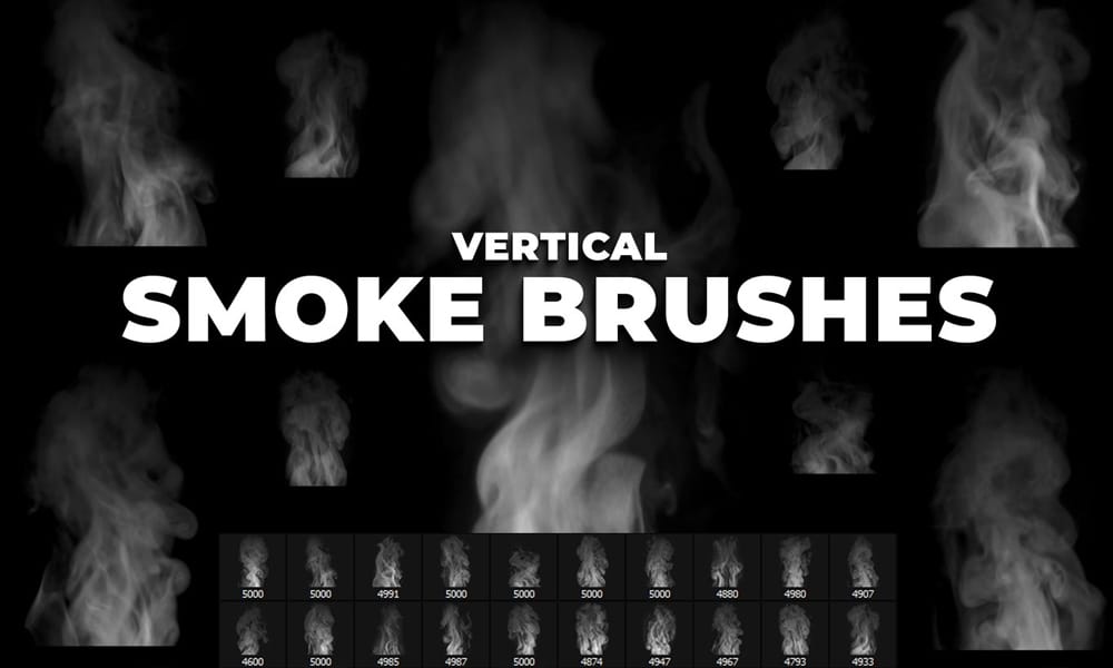 20 Vertical Smoke Brushes