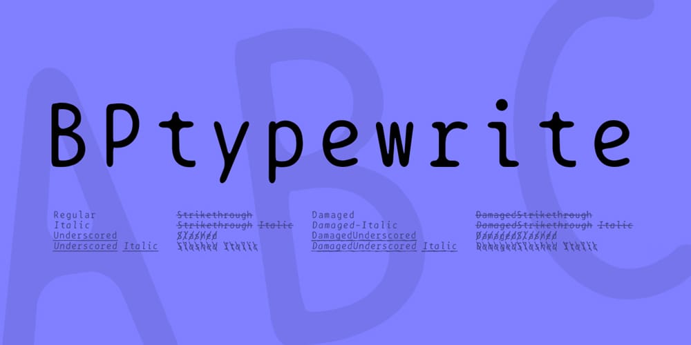 BPtypewrite Font