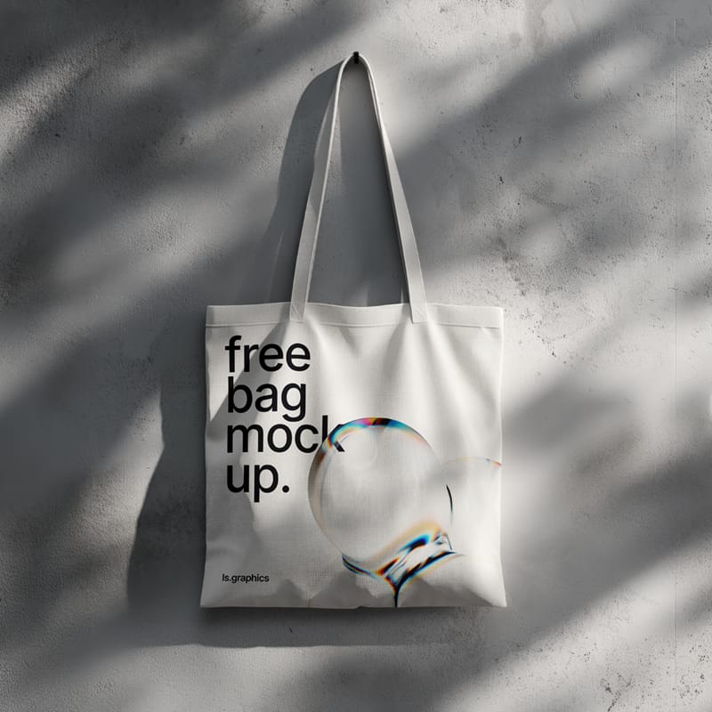 Bag Mockup on the Wall PSD