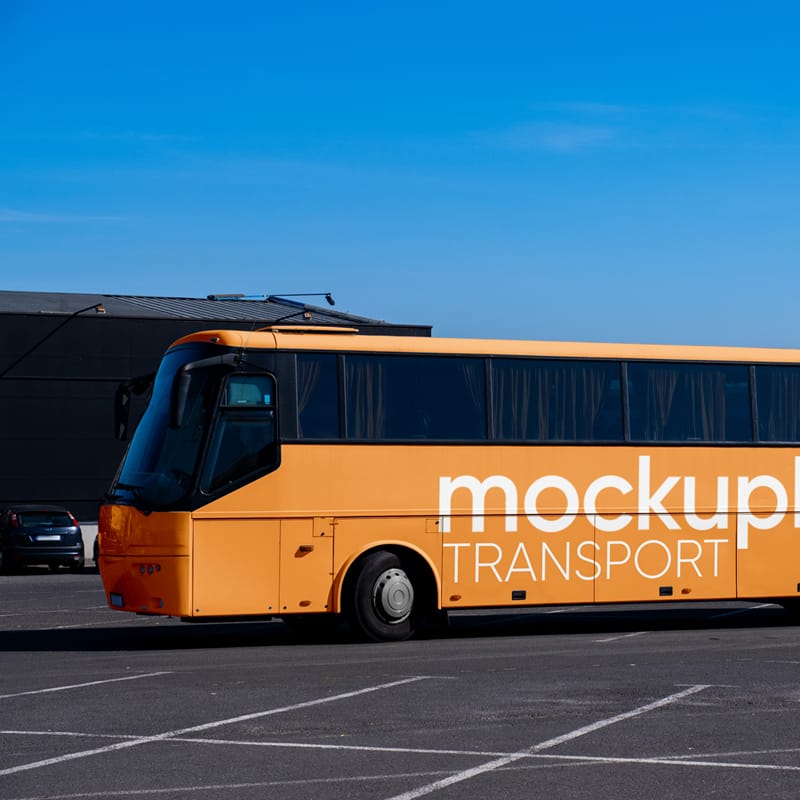 Big Coach Bus Mockup PSD