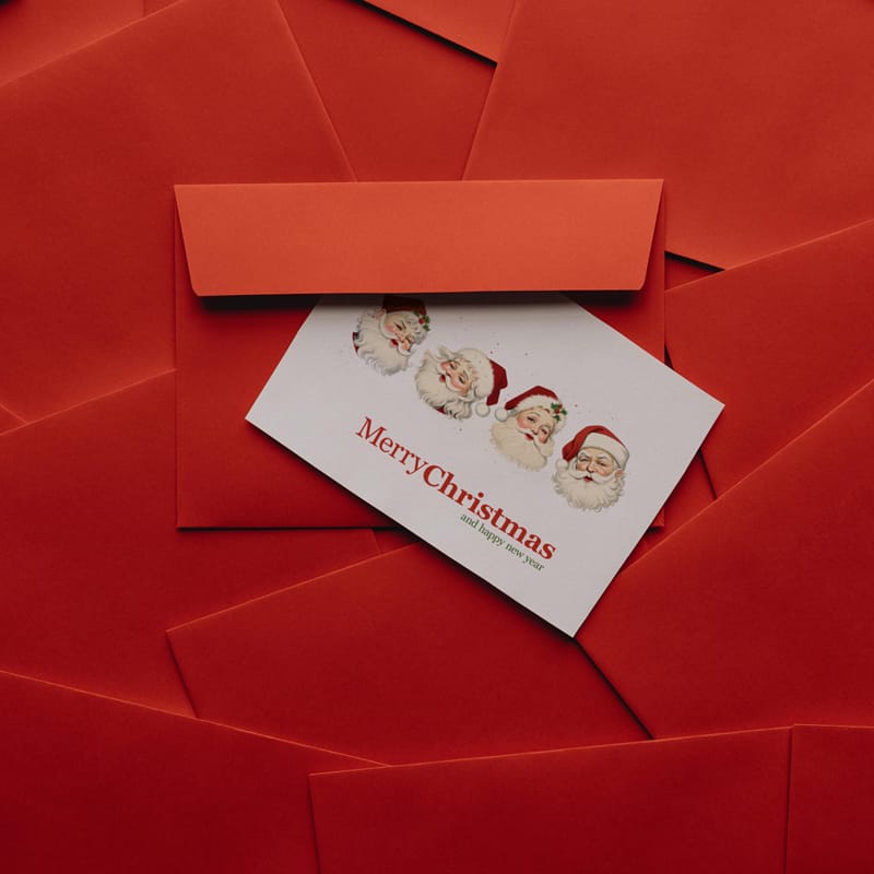 Christmas Postcard Mockup PSD