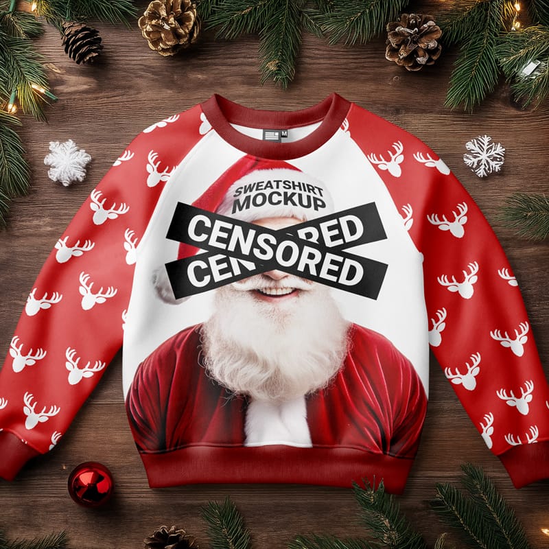 Christmas Sweatshirt Mockup Template PSD