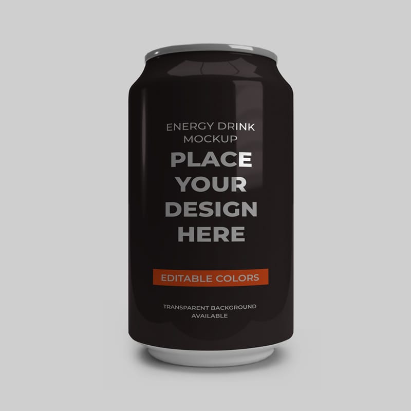 Cola Soda Can Mockup PSD