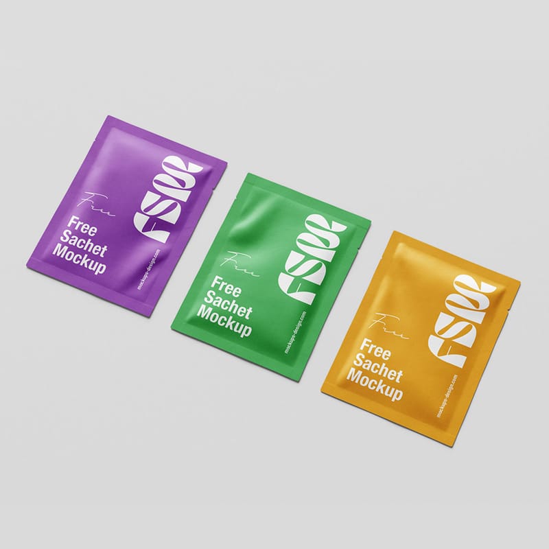 Cosmetic Sachet Mockup PSD