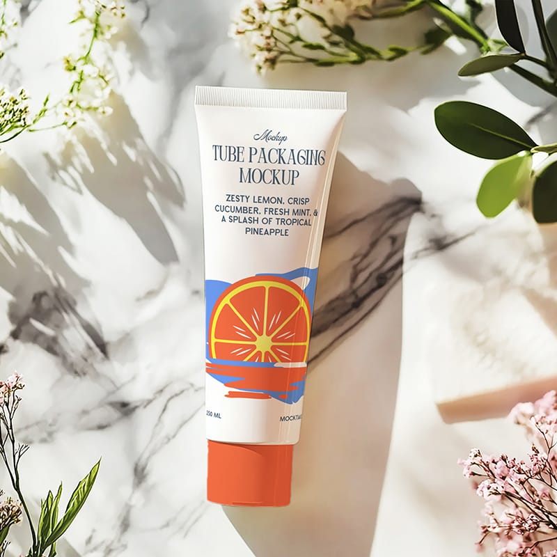 Cosmetic Tube Packaging Mockup PSD