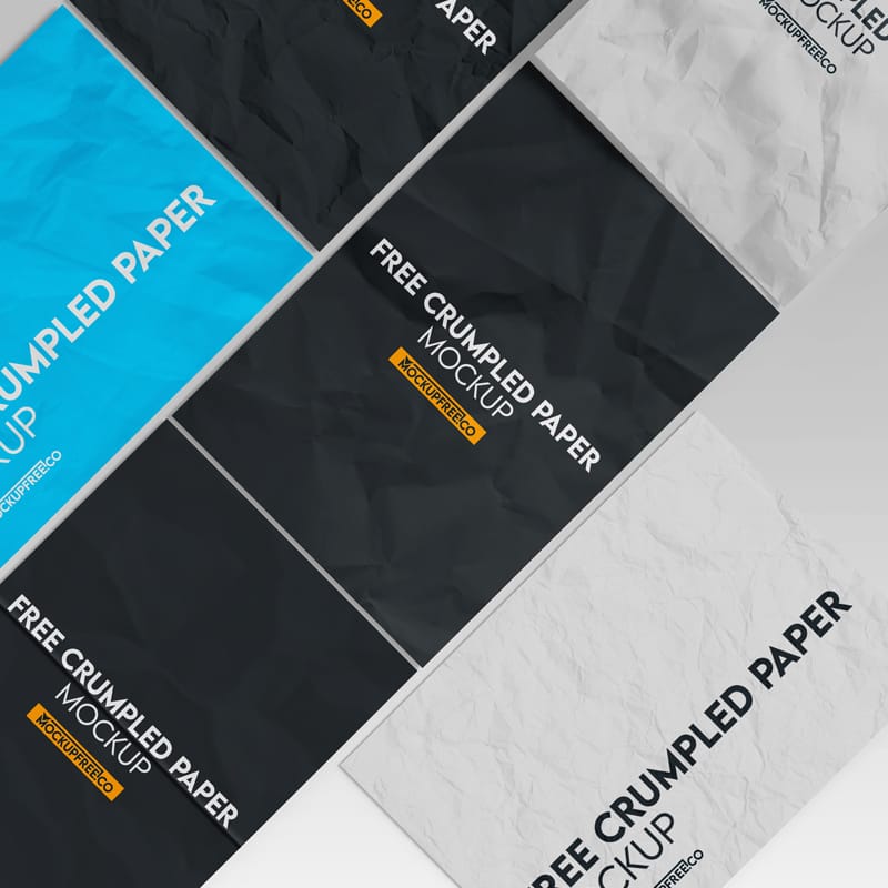 Crumpled Paper Mockup PSD