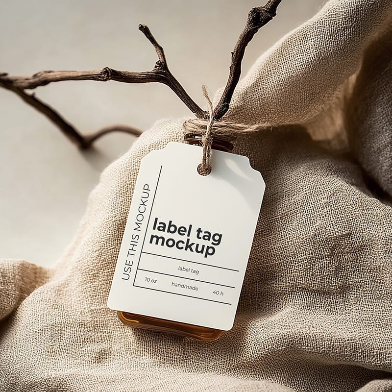 Elegant Label Tag Mockup Template PSD