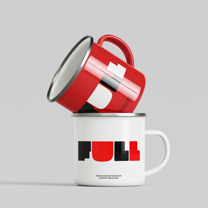 Enamelled Mug Mockup PSD