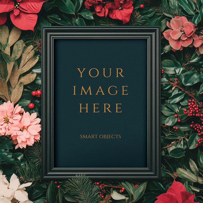 Festive Xmas Frame Mockup PSD