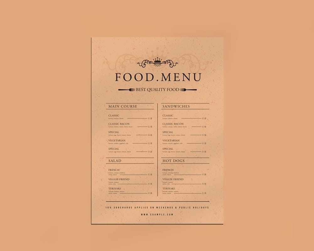 Food Menu Flyer Template