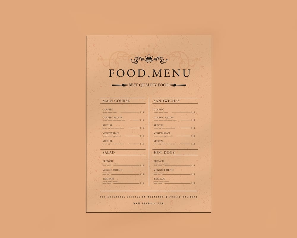 Food Menu Flyer Template
