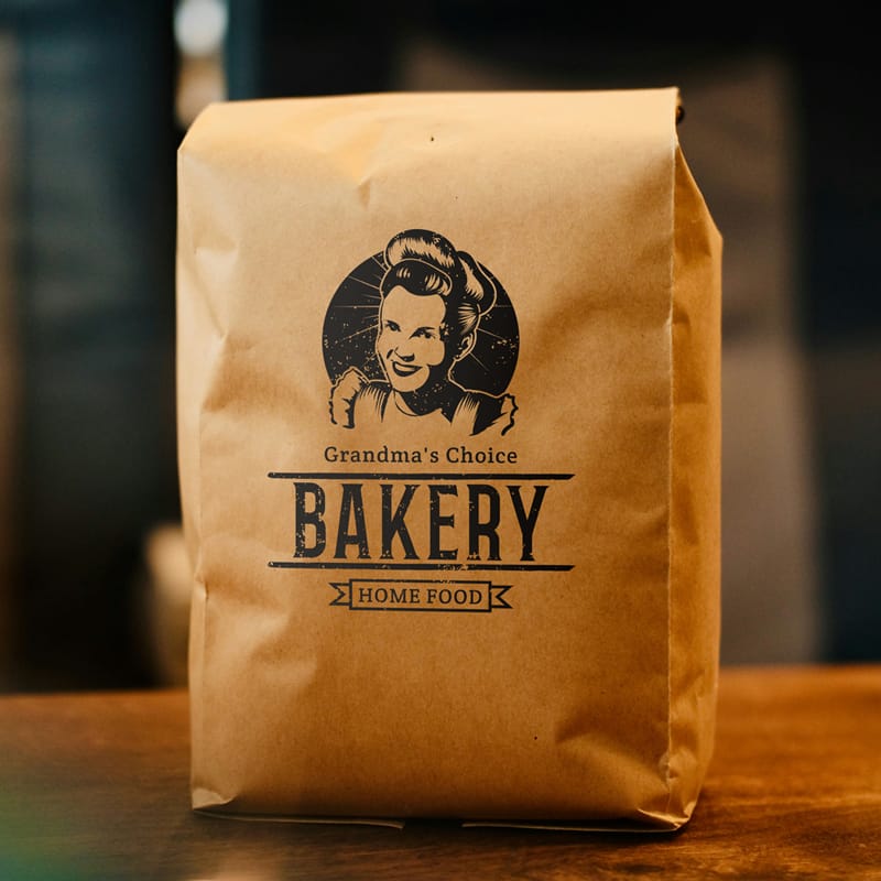 Food Paper Bag Logo Mockup PSD