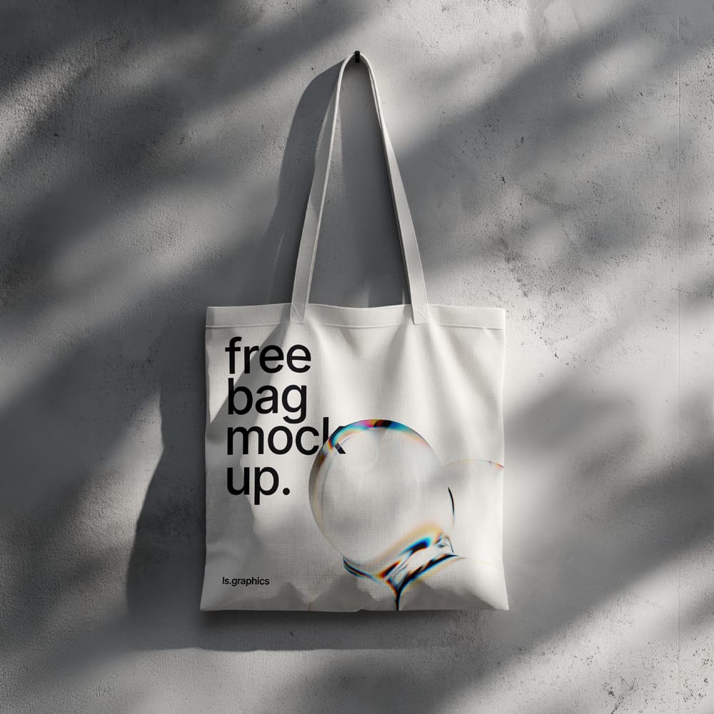 Free Bag Mockup on the Wall PSD