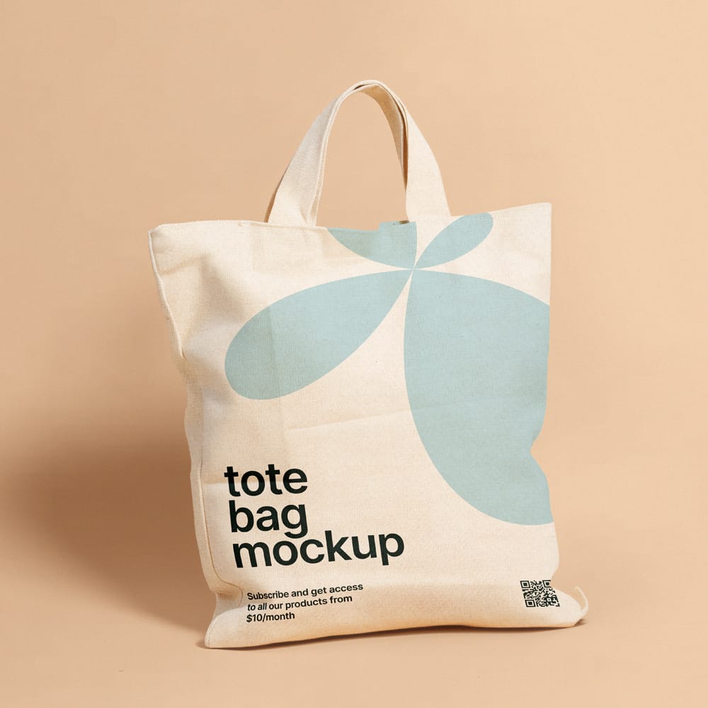 Free Bag with Short Handles Mockup PSD