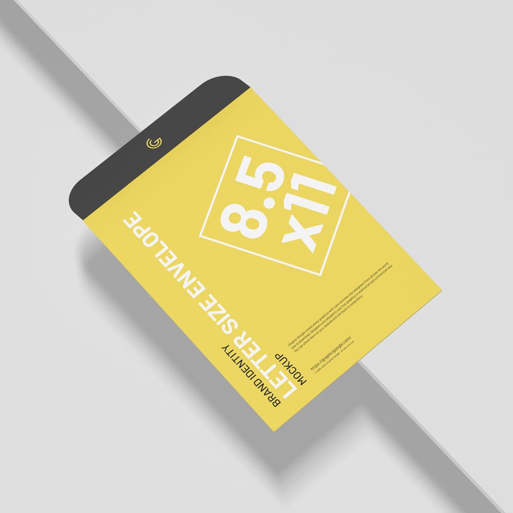 Free Brand Identity Letter Size Envelope Mockup PSD