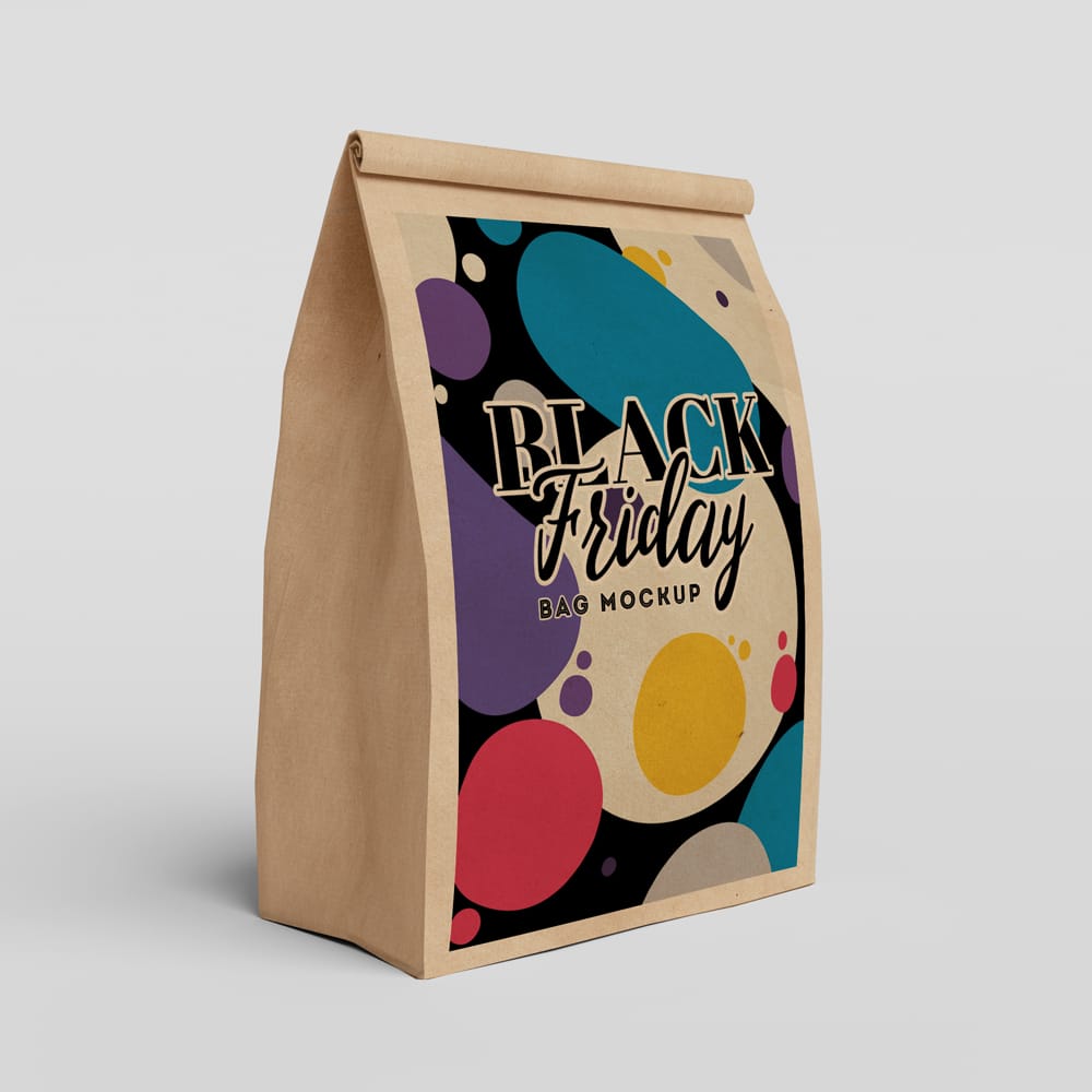 Free Brown Paper Bag Mockup PSD