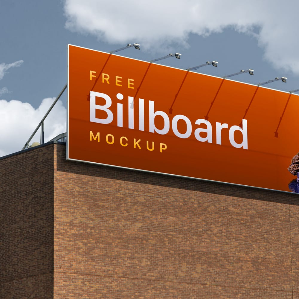 Free Building Billboard Mockup Template PSD