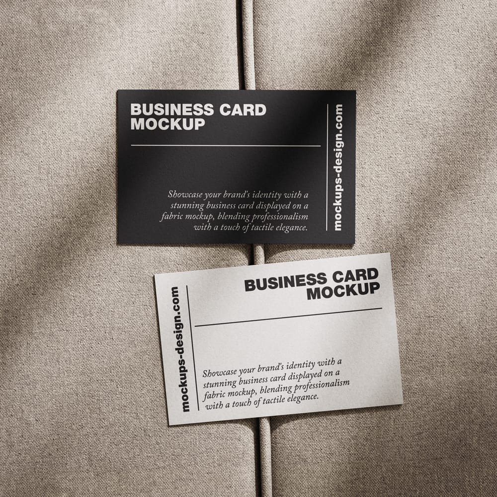 Free Business Card Mockup on Fabric PSD