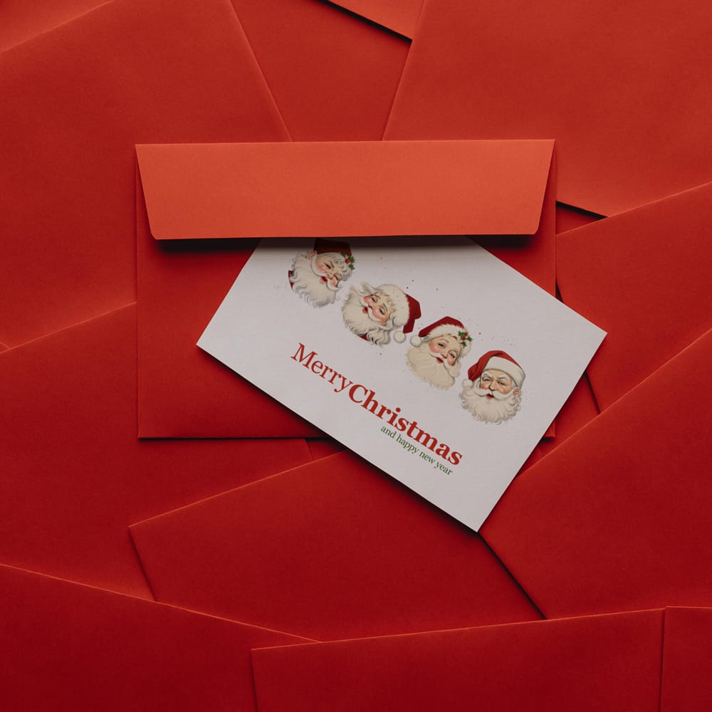 Free Christmas Postcard Mockup PSD