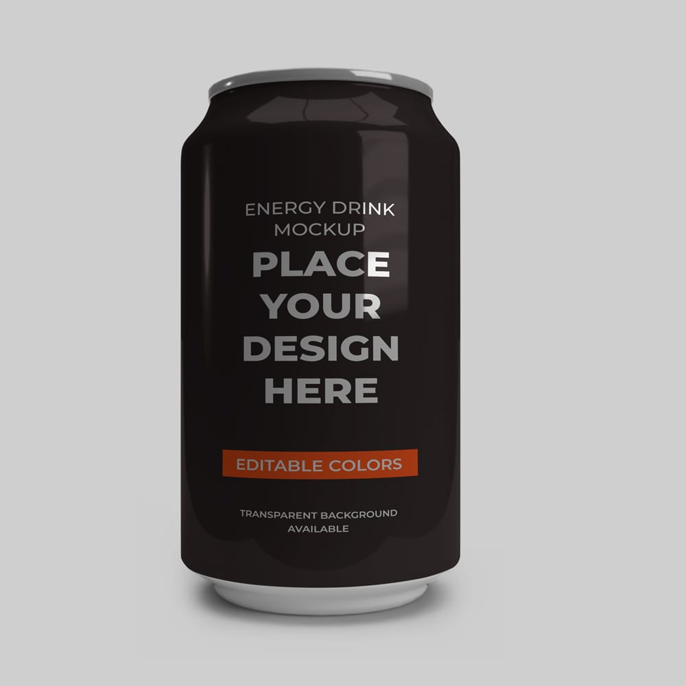 Free Cola Soda Can Mockup PSD