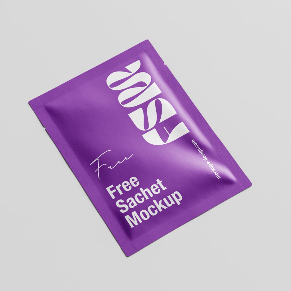 Free Cosmetic Sachet Mockup PSD