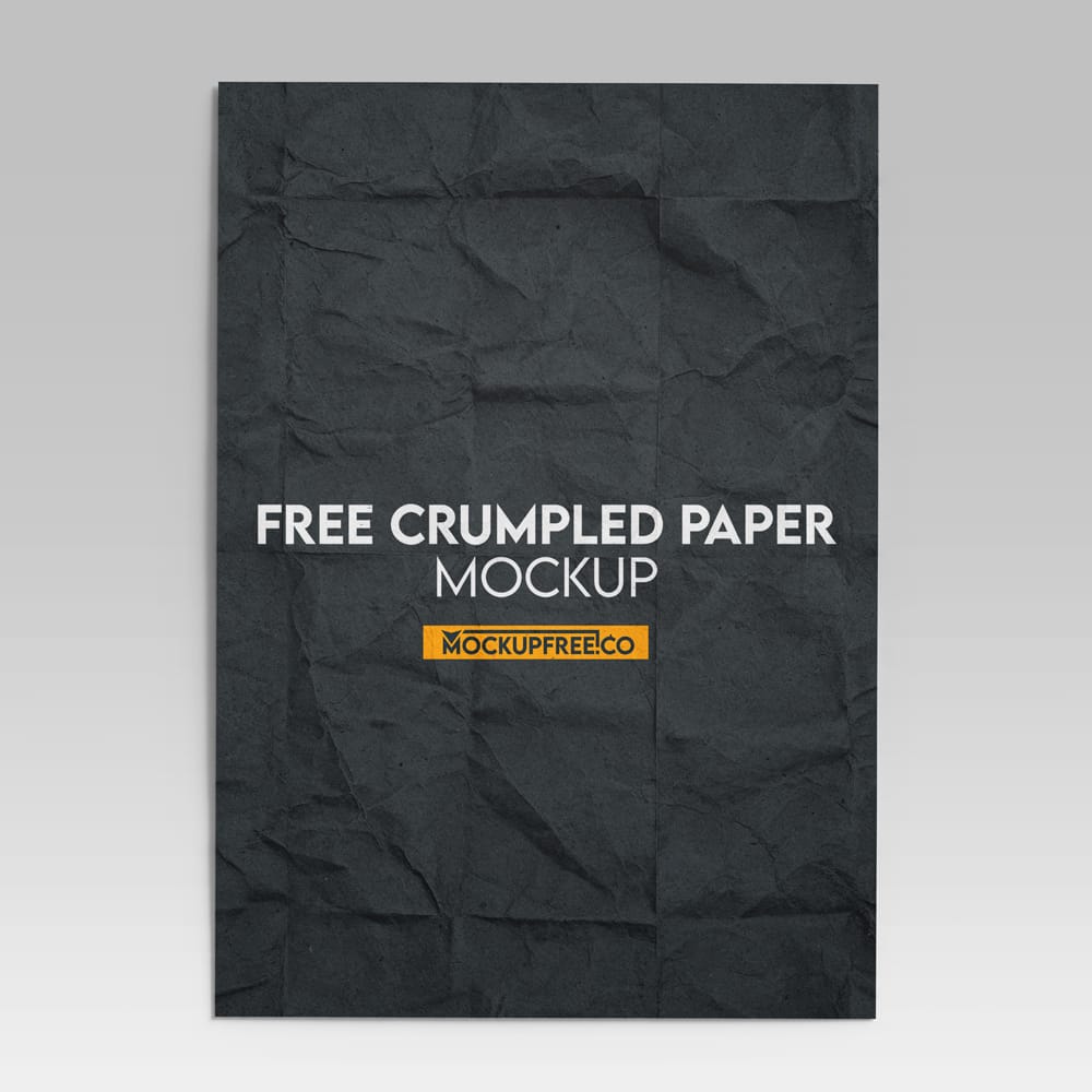 Free Crumpled Paper Mockup PSD