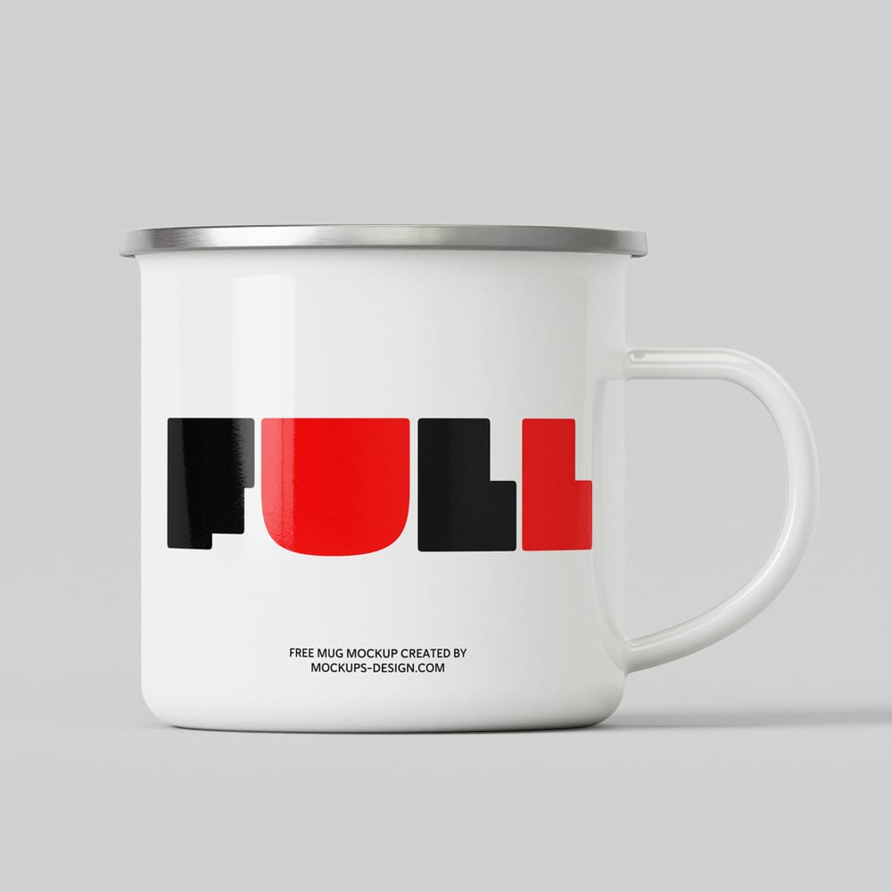 Free Enamelled Mug Mockup PSD