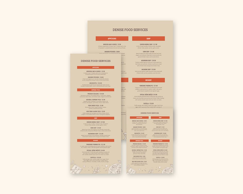 Free Event Menu Template