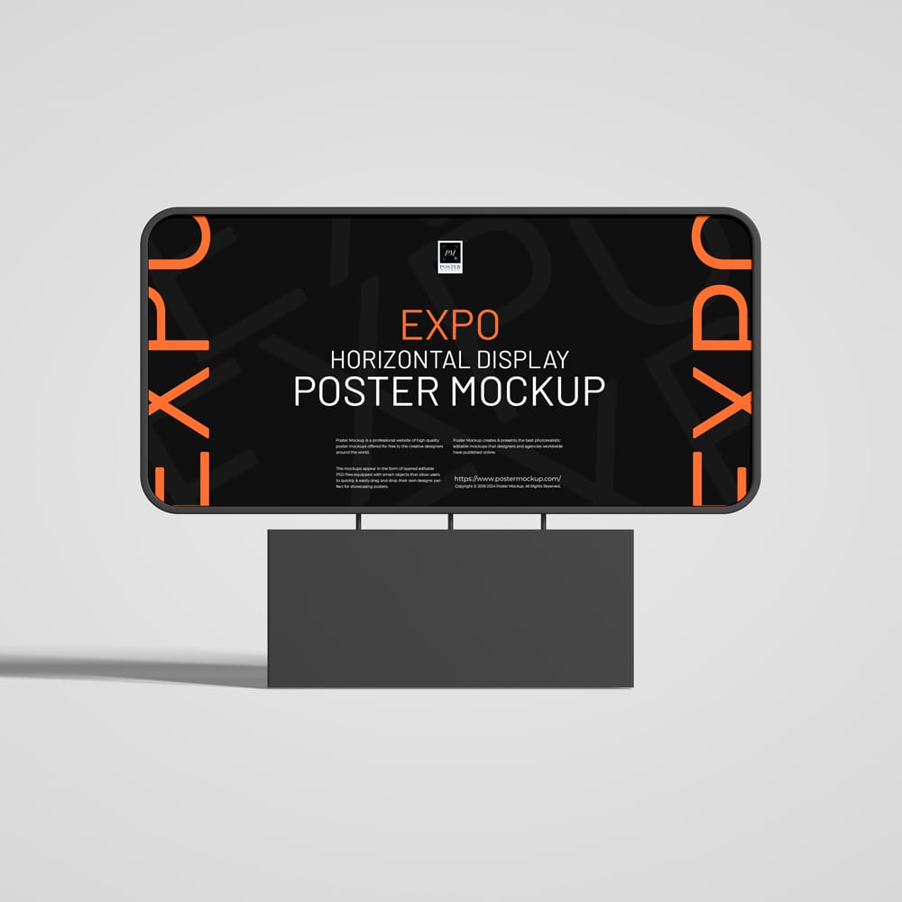 Free Expo Horizontal Display Poster Mockup PSD