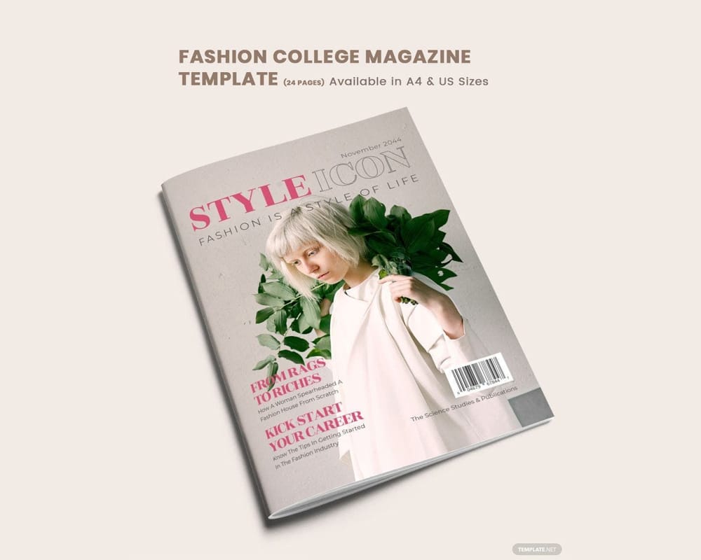 Free Fashion College Magazine Template