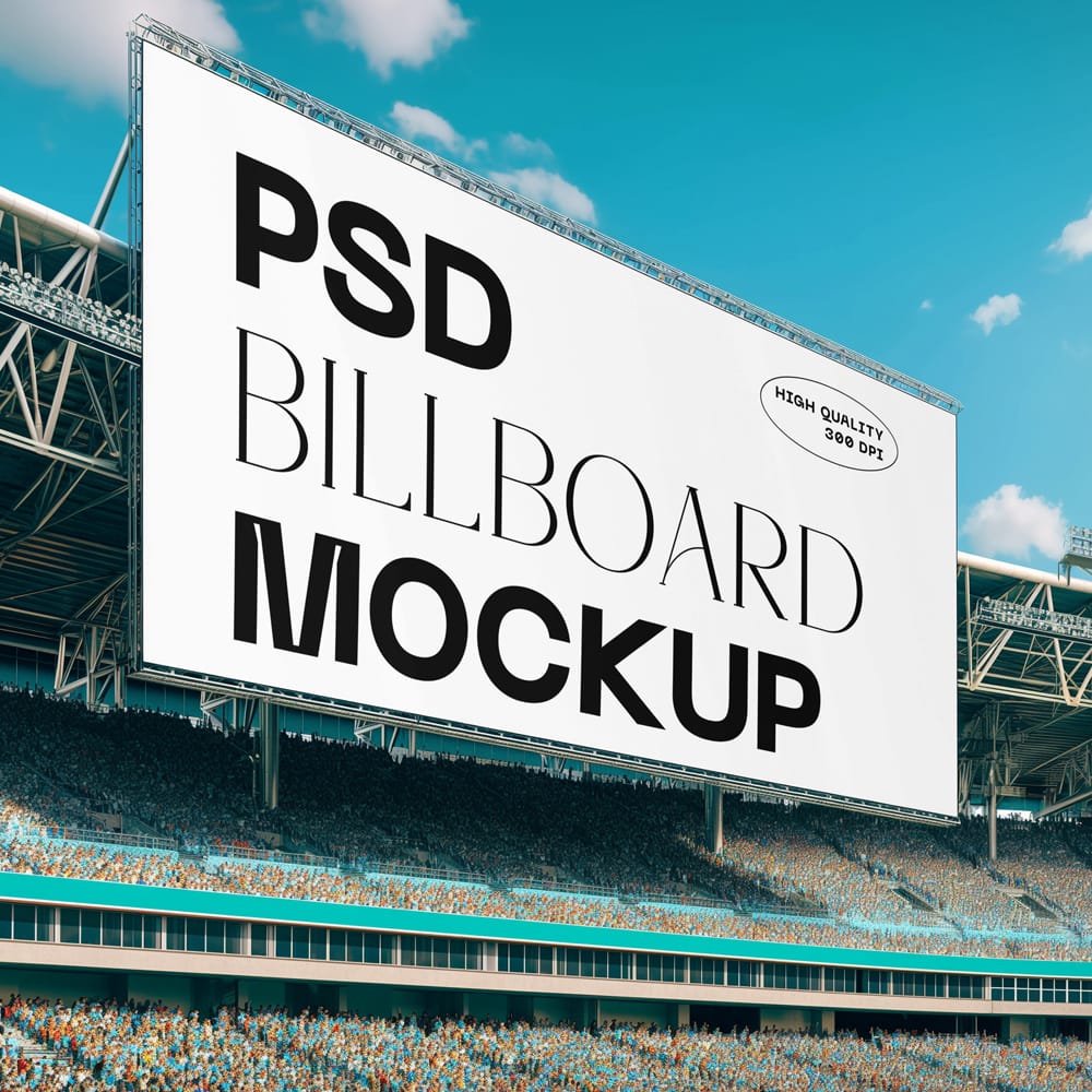 Free Football Stadium Billboard Mockup PSD