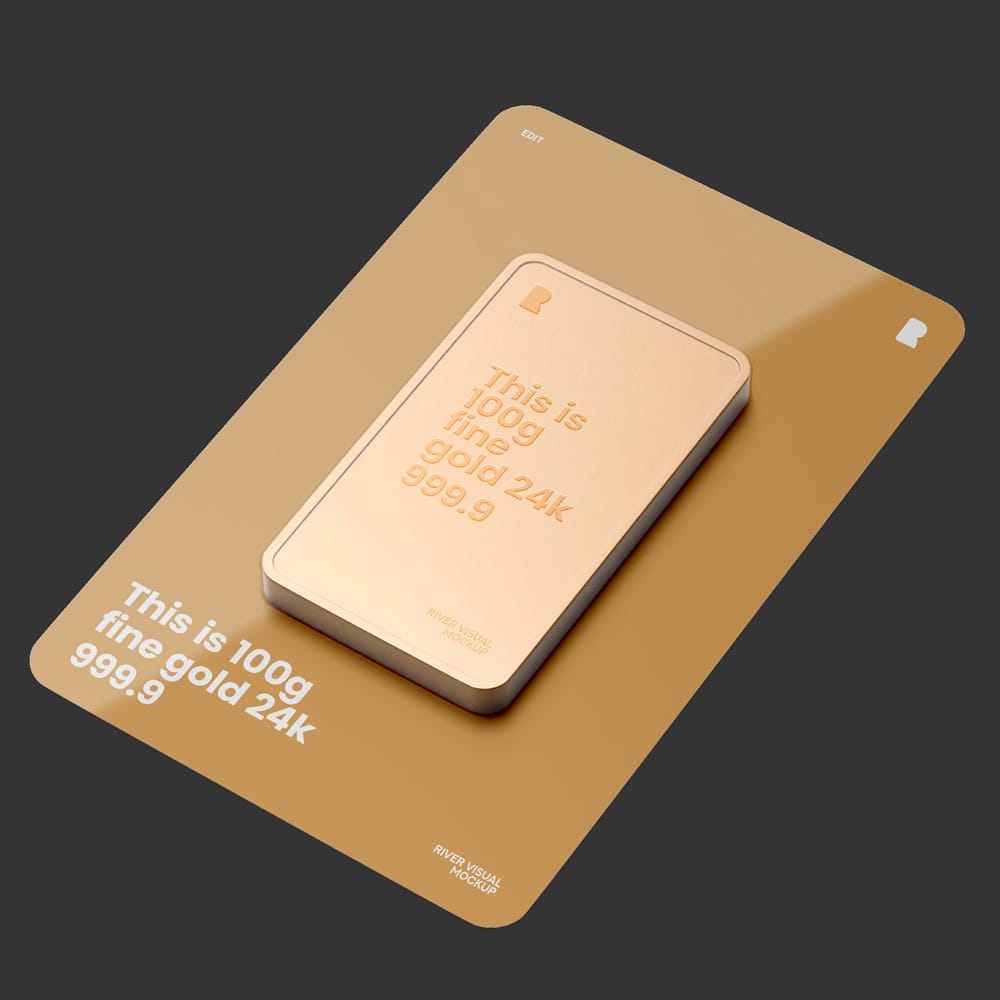 Free Gold Bar Mockup PSD