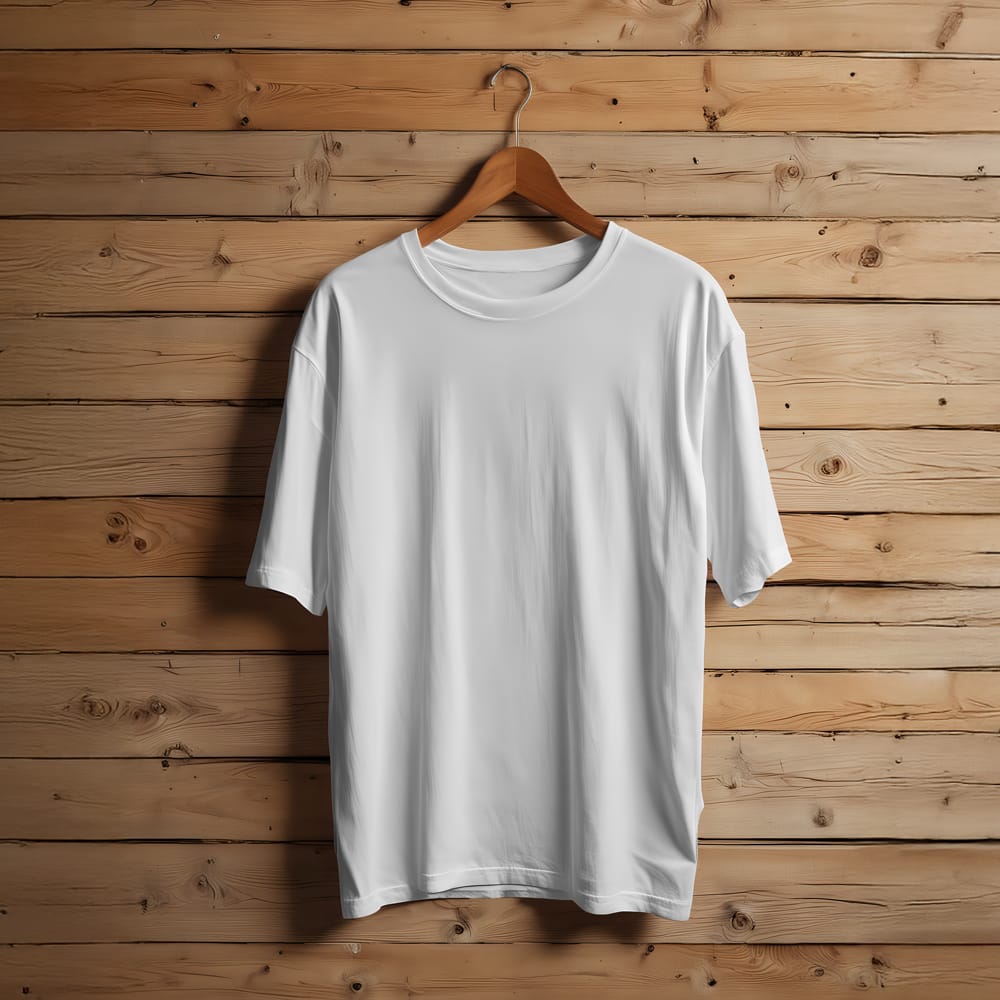 Free Hanging Crew Neck T-Shirt Mockup PSD