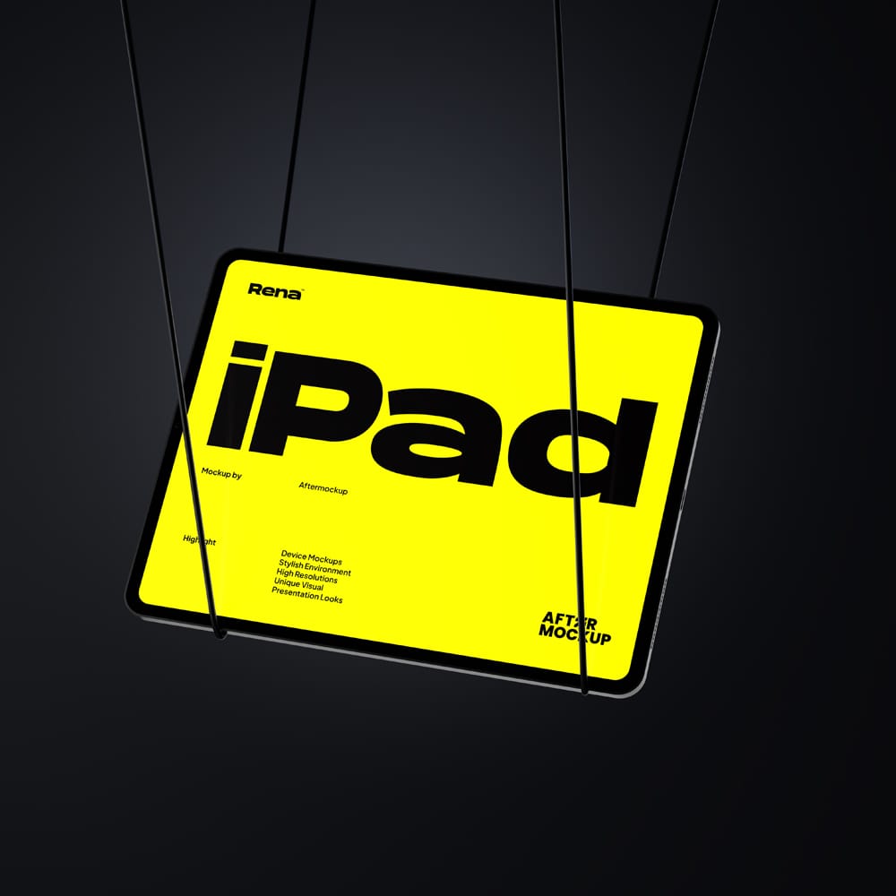 Free Hanging iPad Mockup PSD