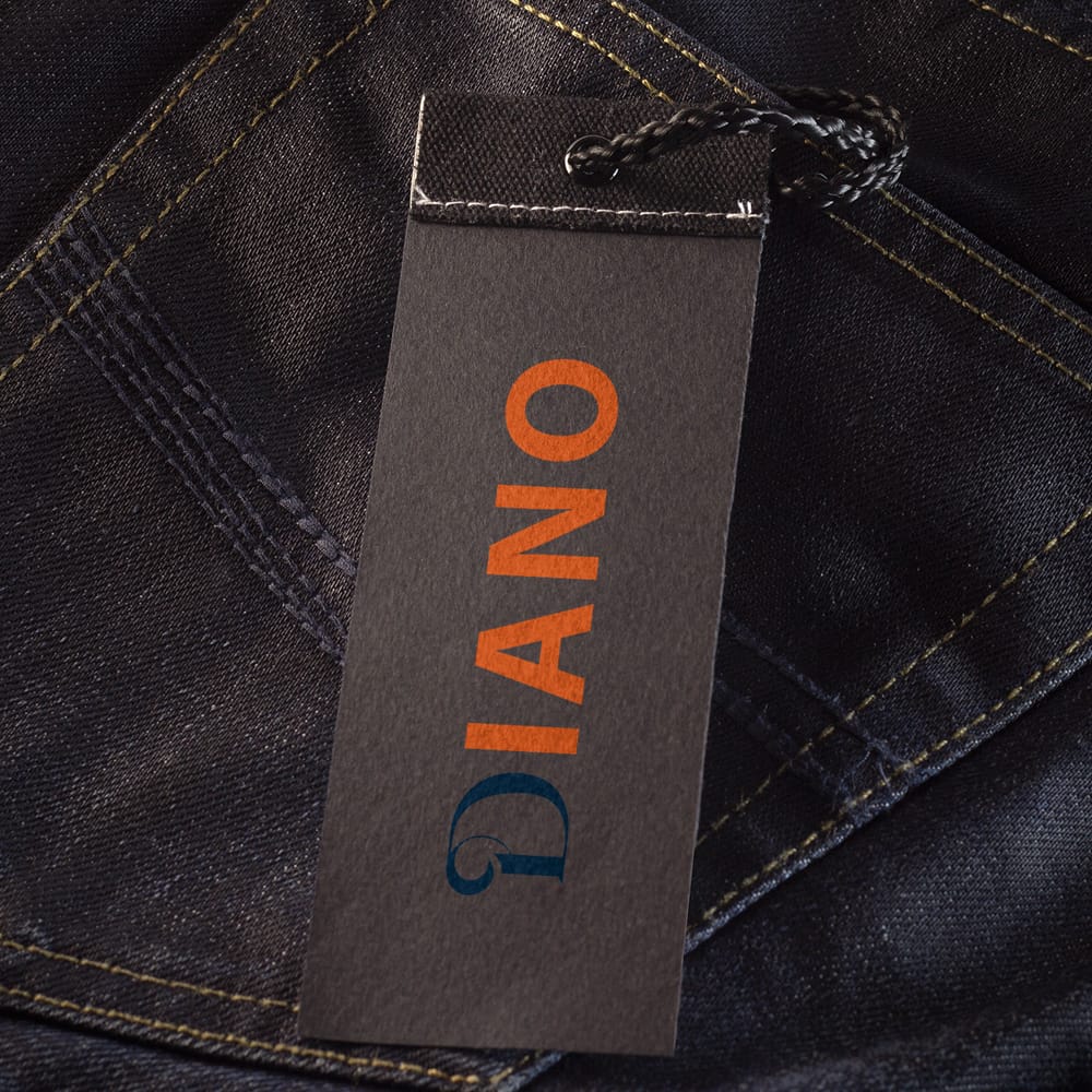 Free Jeans Tag Logo Mockup PSD