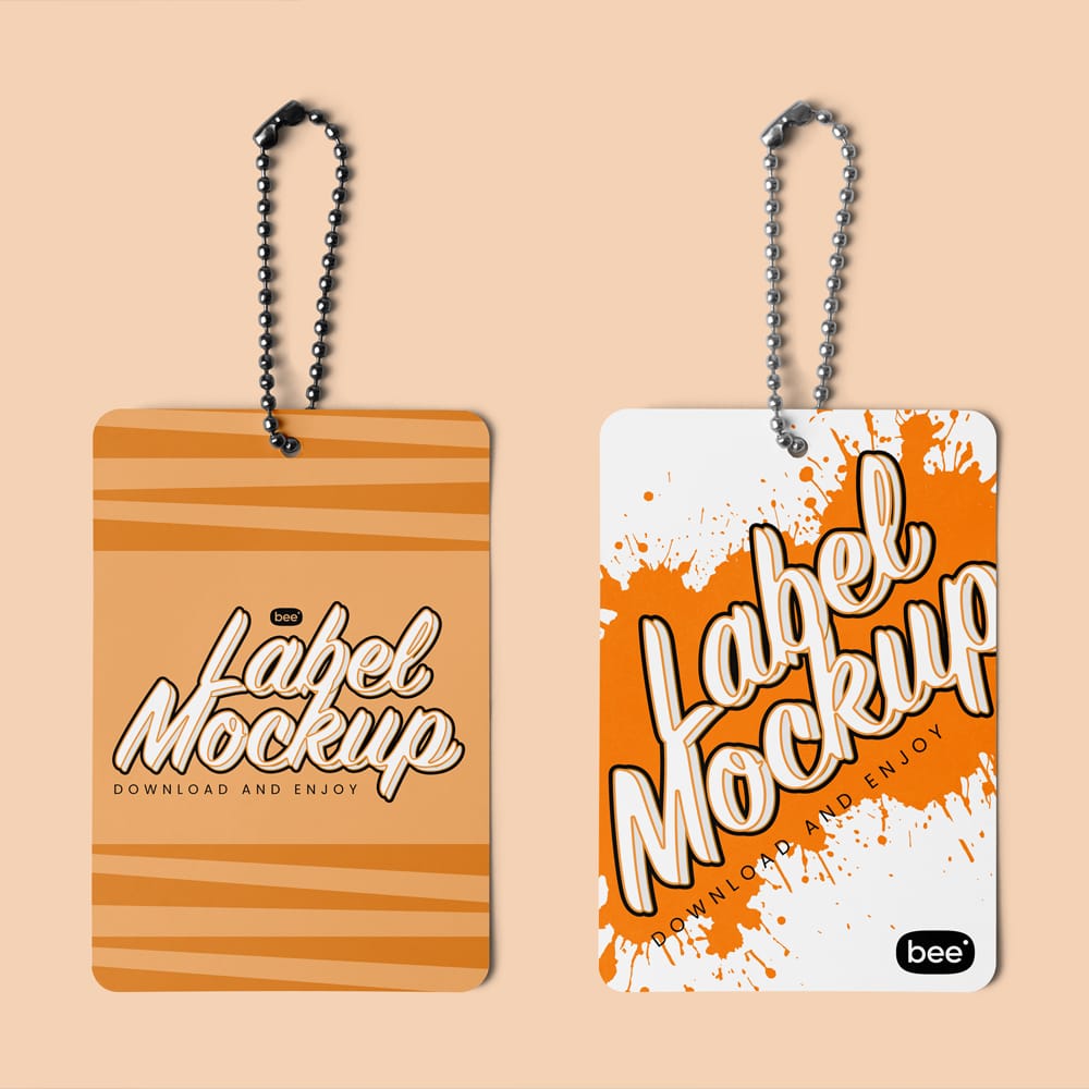 Free Label with Chain Mockups PSD