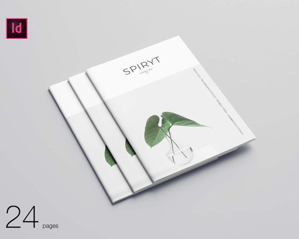 Free Minimal Magazine Template for Indesign