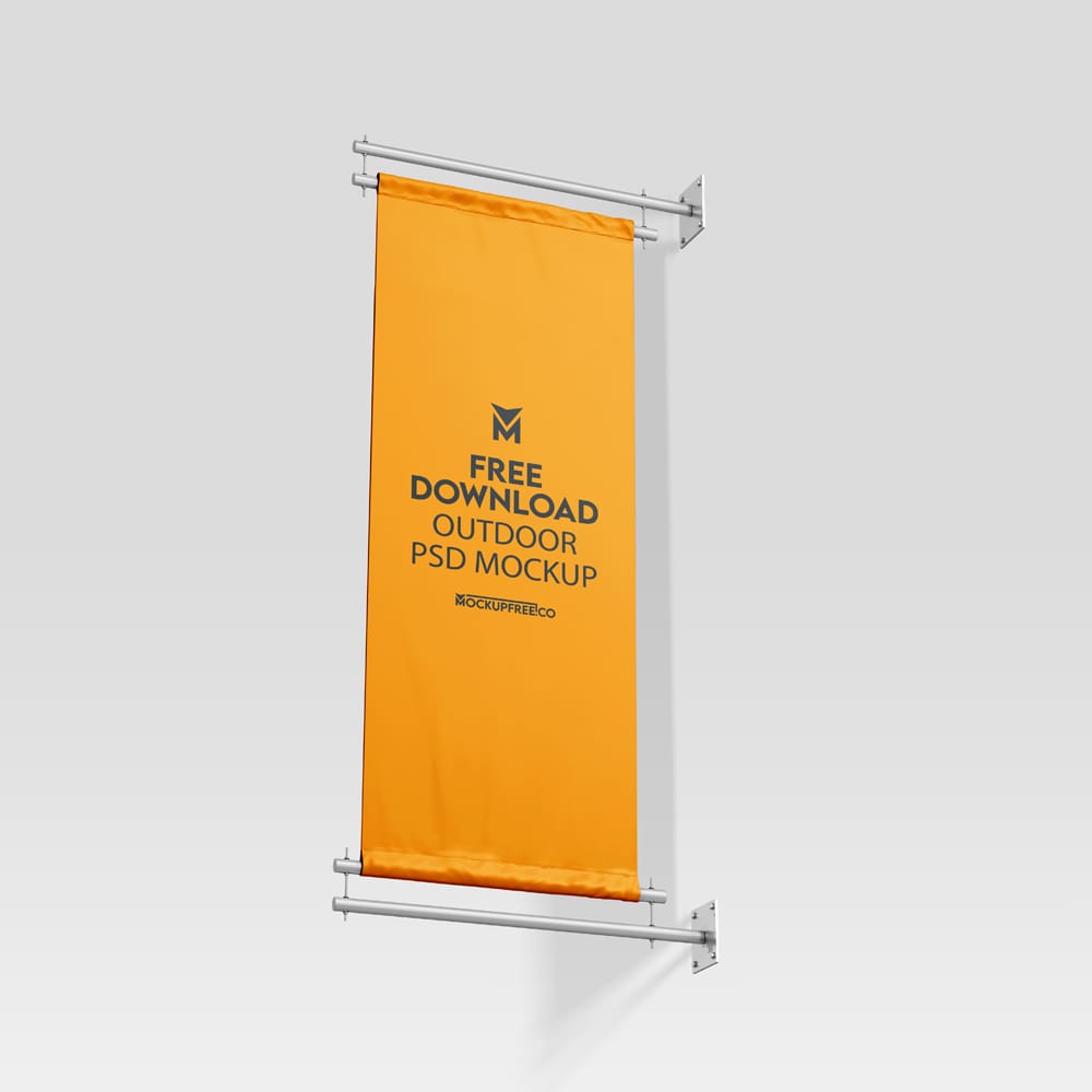 Free Outdoor Cloth Banner Mockup PSD